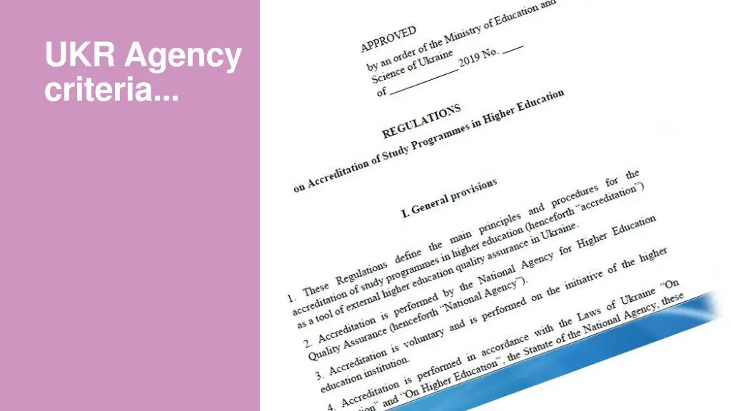 ukr agency criteria