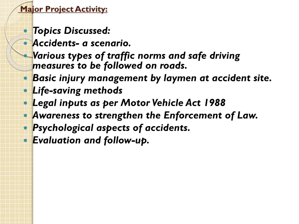 major project activity 3