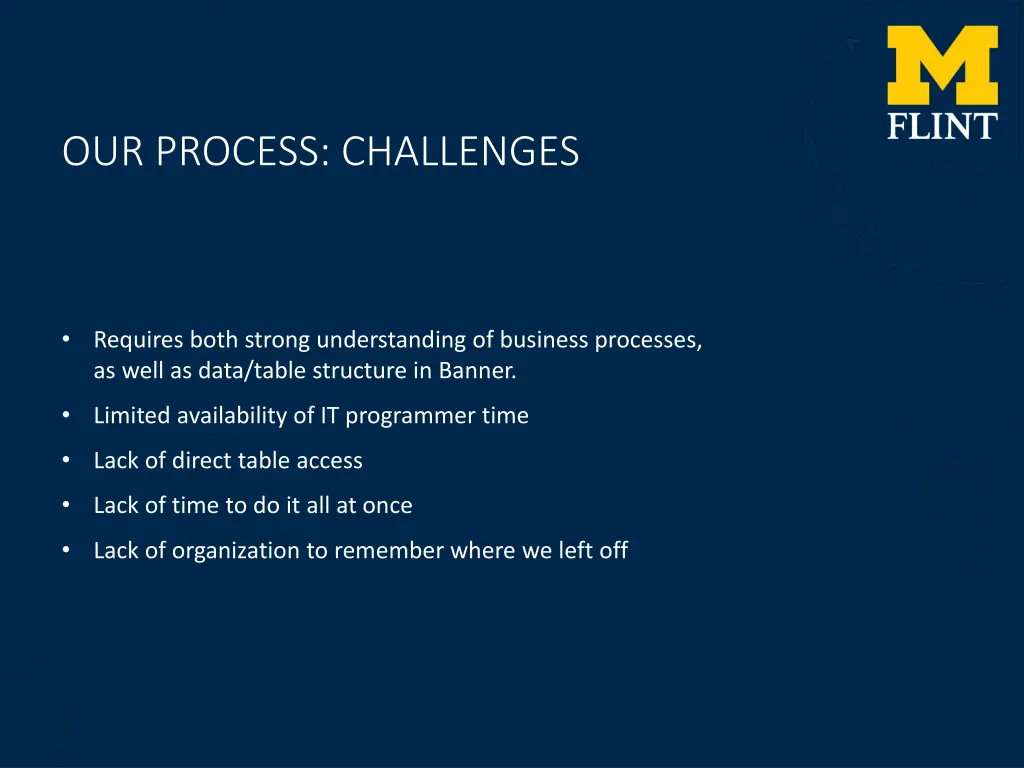 our process challenges