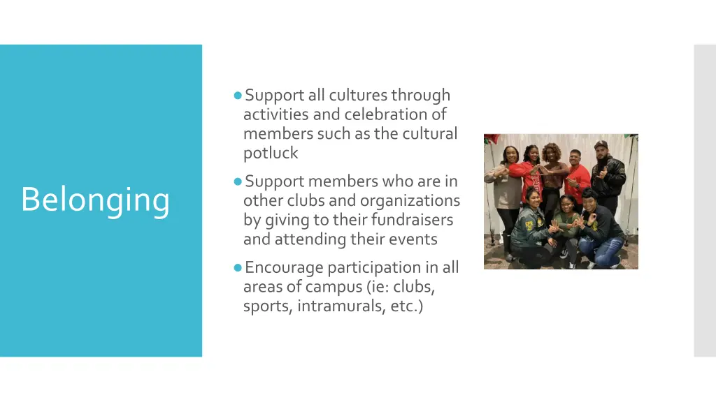 support all cultures through activities