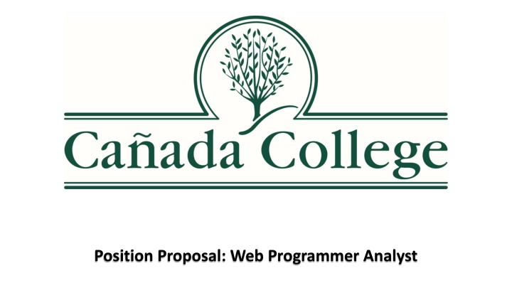 position proposal web programmer analyst