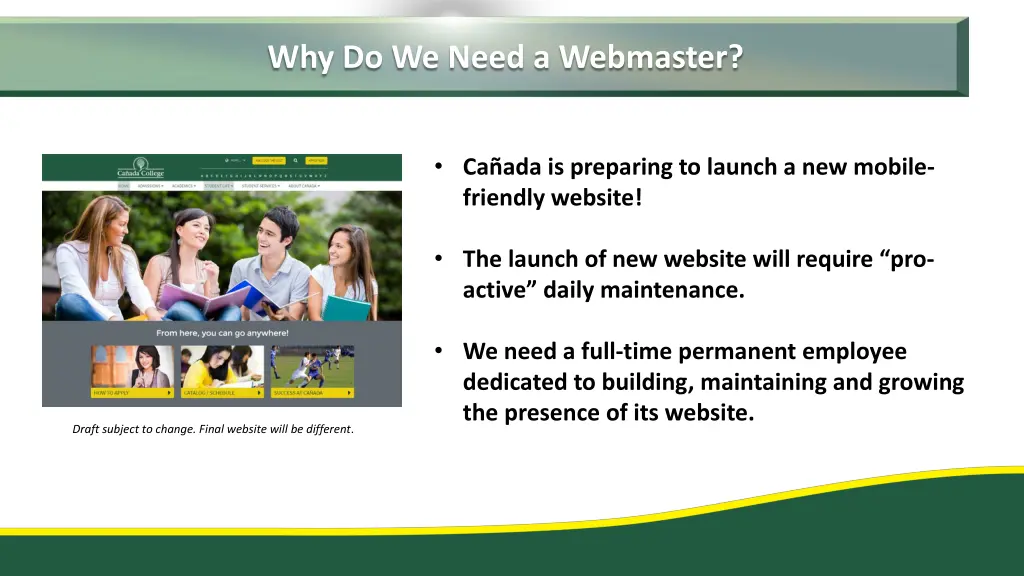 why do we need a webmaster