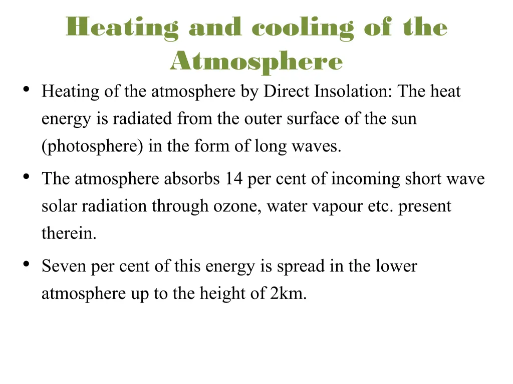 heating and cooling of the atmosphere heating