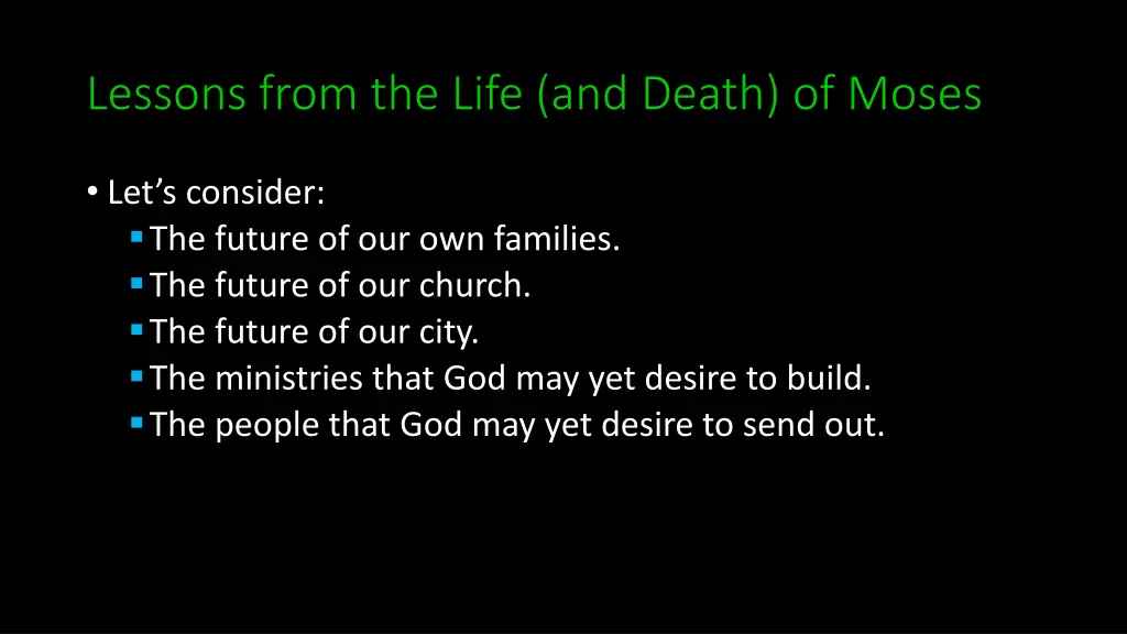 lessons from the life and death of moses 11