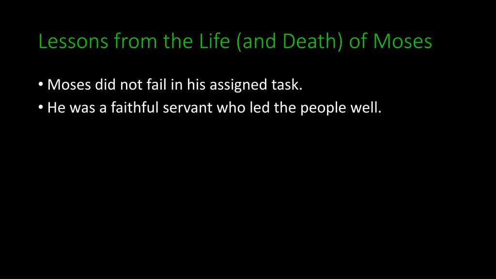 lessons from the life and death of moses 5