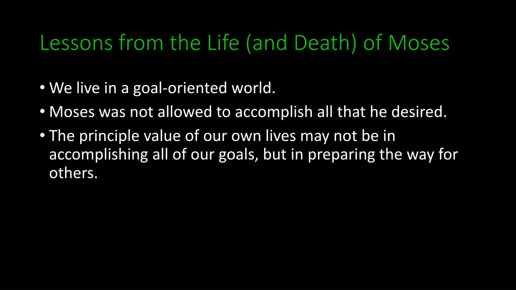lessons from the life and death of moses 8