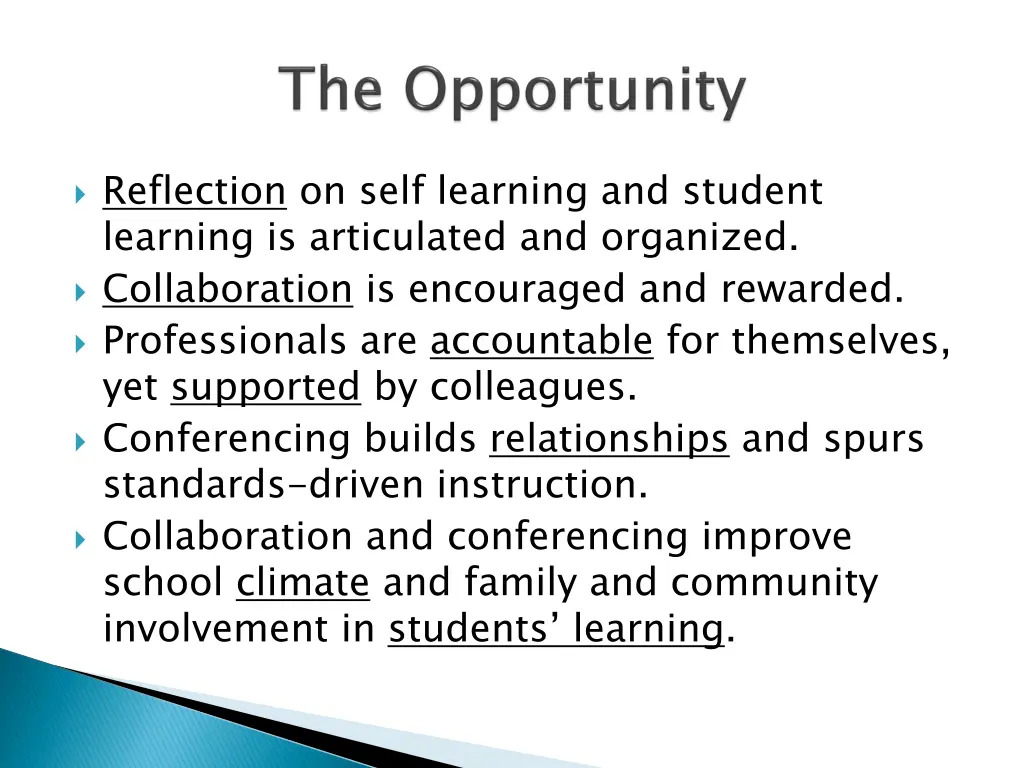 reflection on self learning and student learning