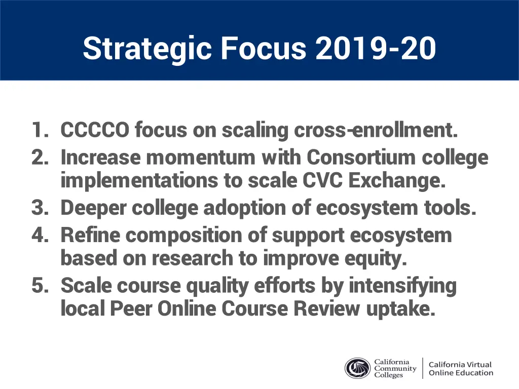 strategic focus 2019 20