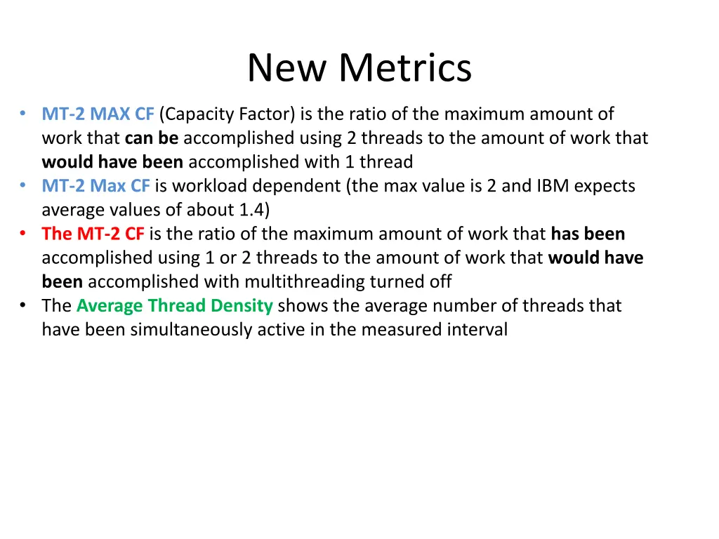 new metrics