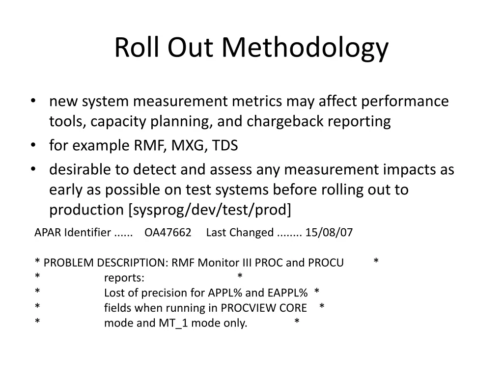 roll out methodology