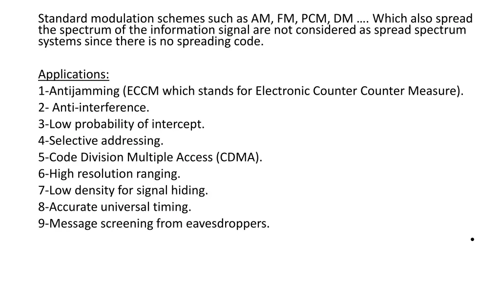 standard modulation schemes such