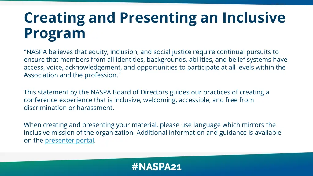 creating and presenting an inclusive program
