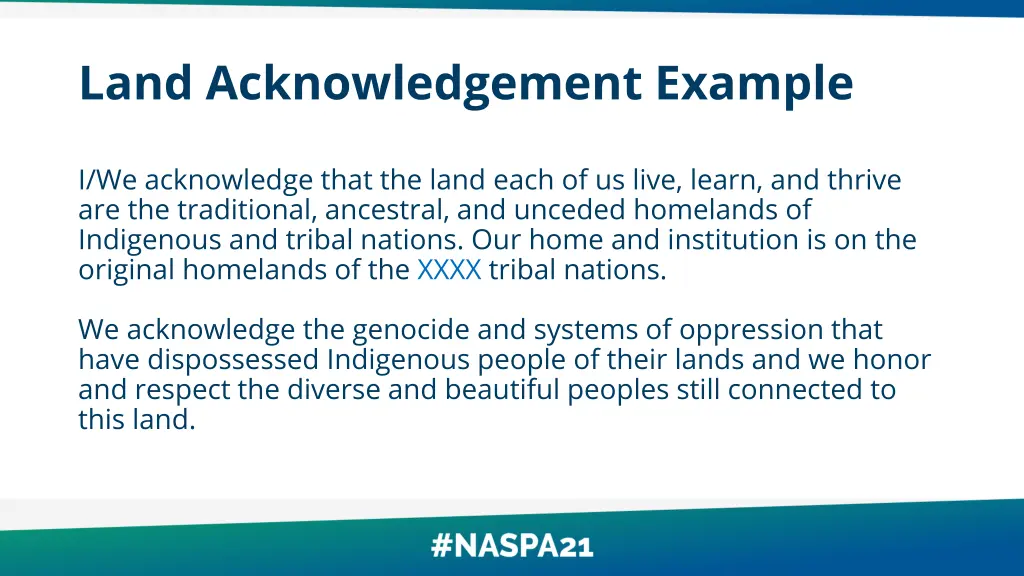 land acknowledgement example