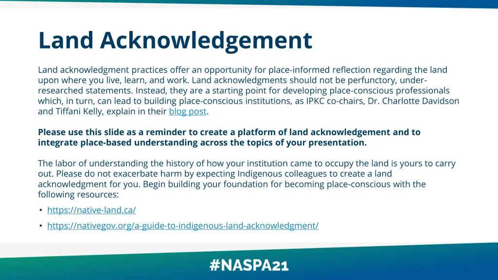 land acknowledgement