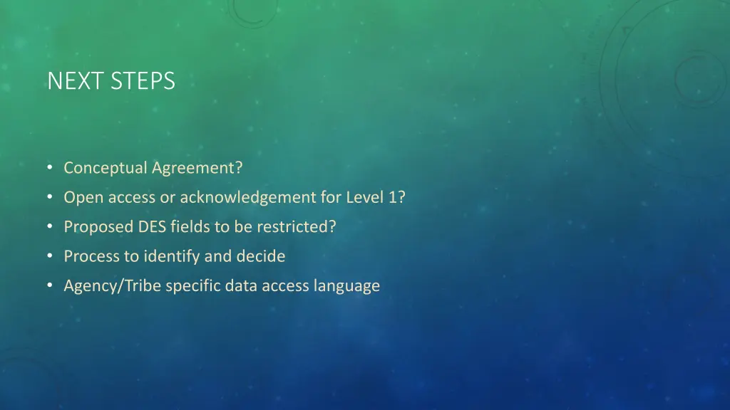 next steps