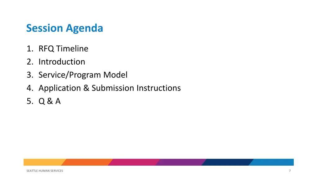 session agenda