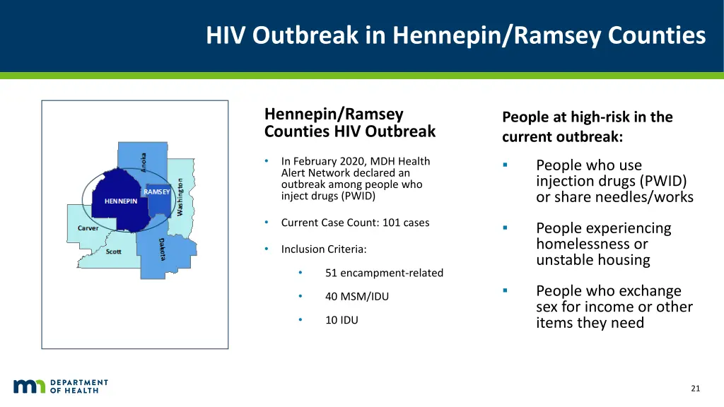 hiv outbreak in hennepin ramsey counties