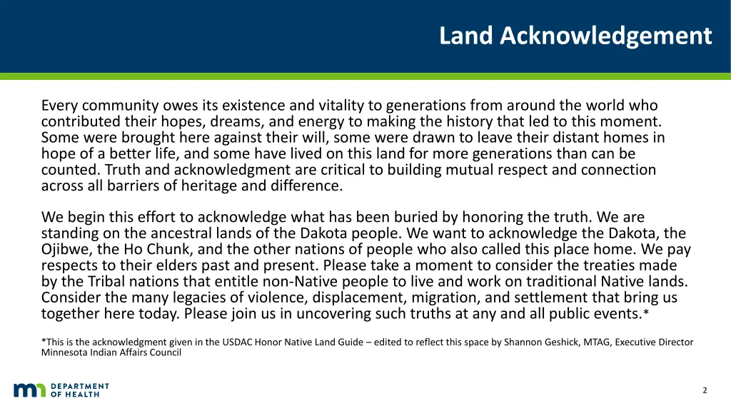 land acknowledgement