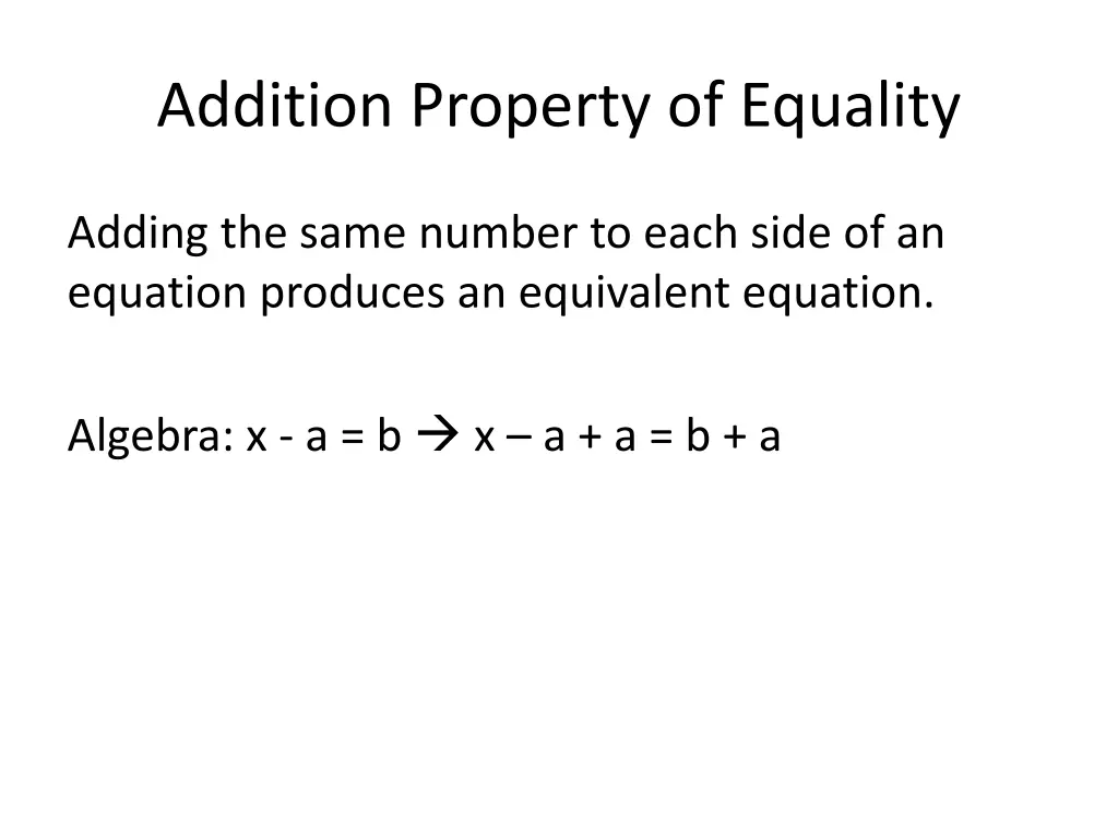 addition property of equality