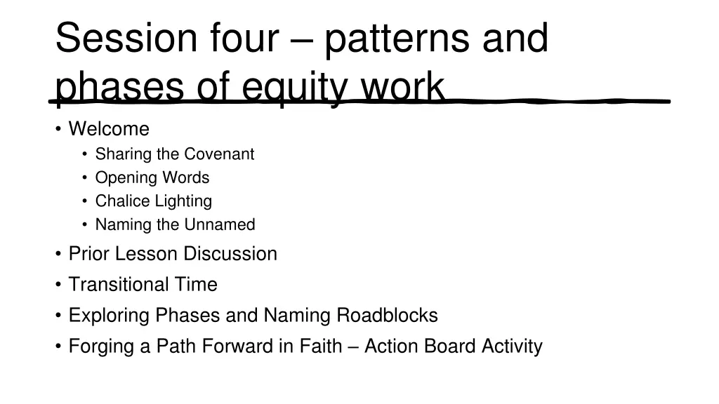session four patterns and phases of equity work