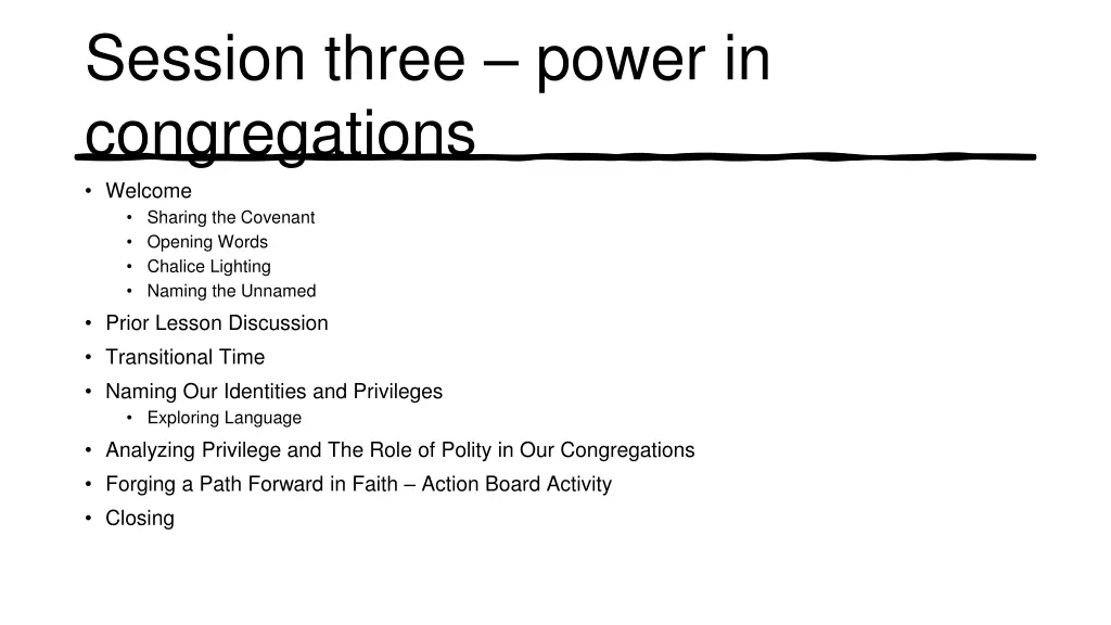 session three power in congregations welcome