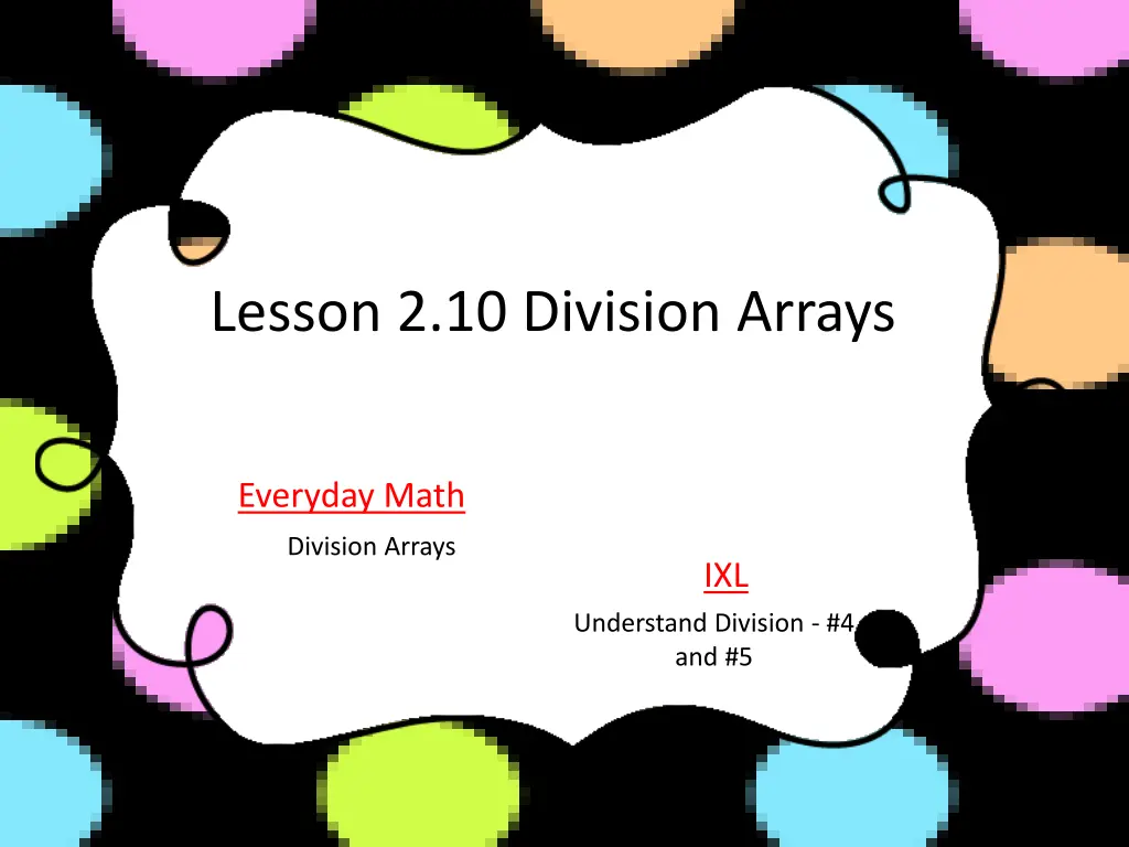 lesson 2 10 division arrays