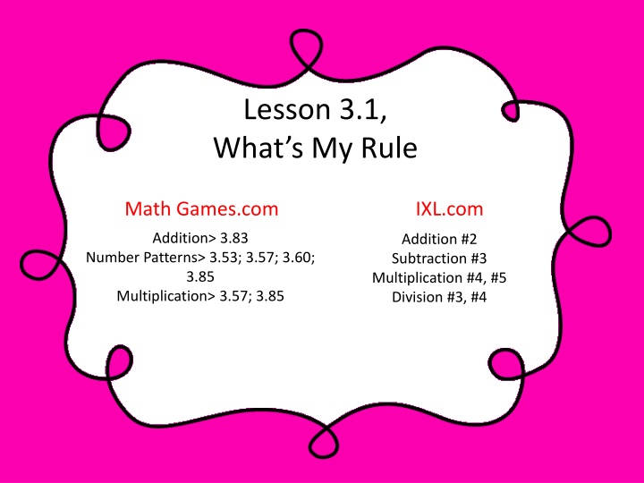 lesson 3 1 what s my rule