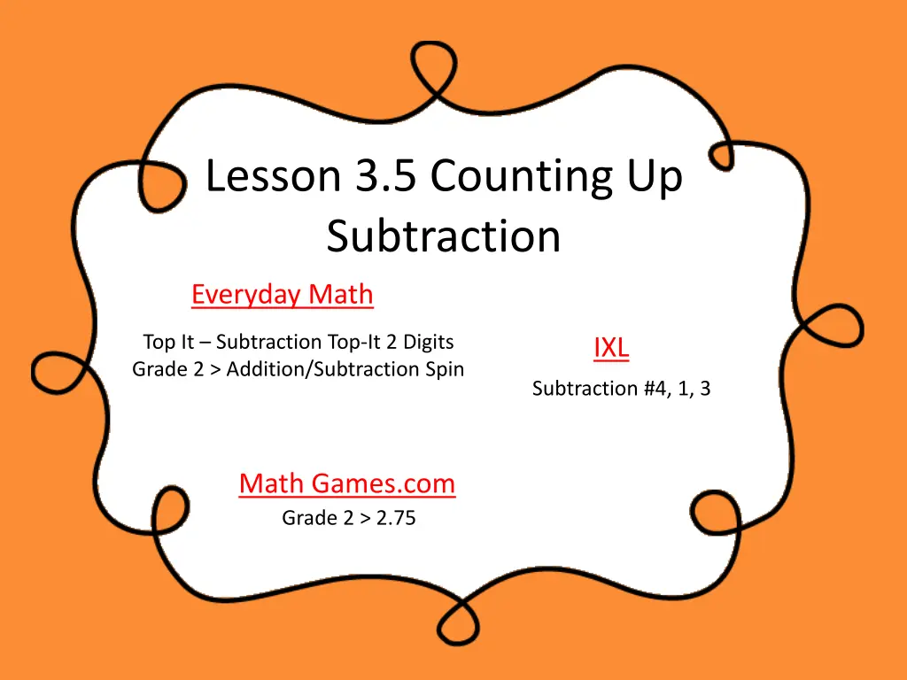 lesson 3 5 counting up subtraction