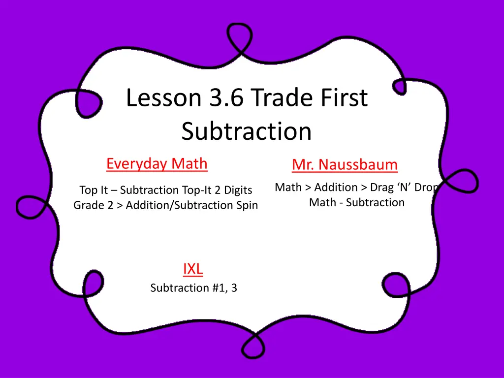 lesson 3 6 trade first subtraction