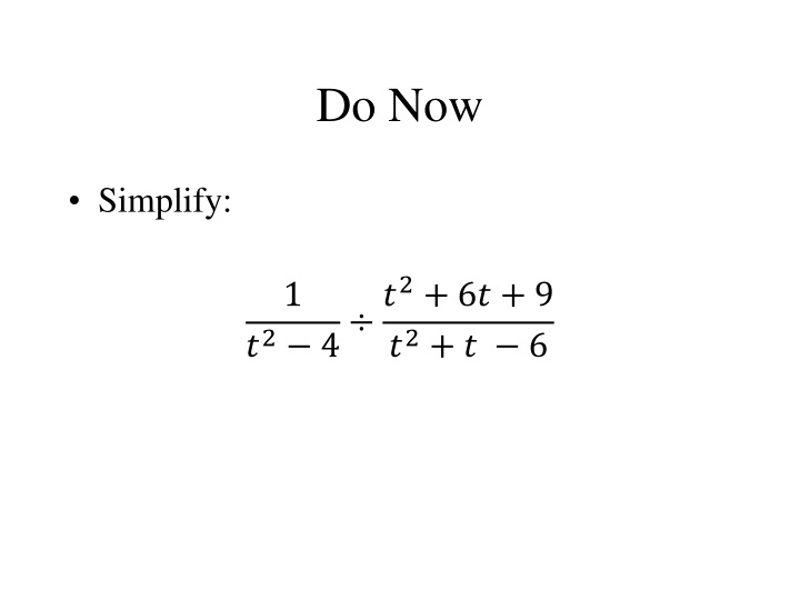 do now
