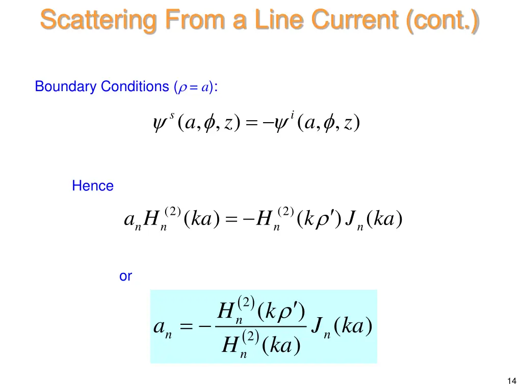 scattering from a line current cont 1