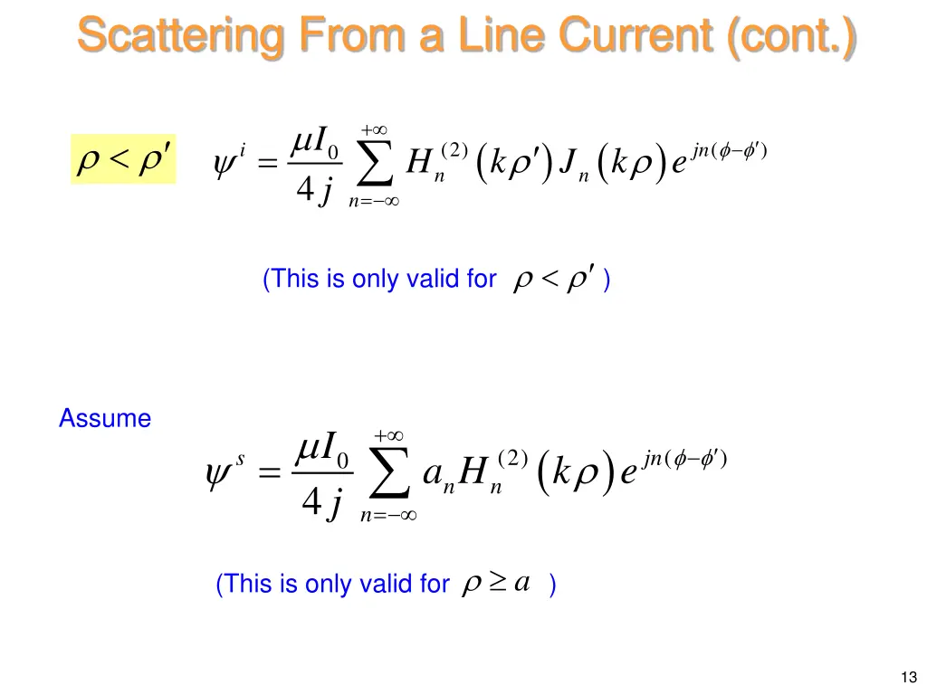 scattering from a line current cont