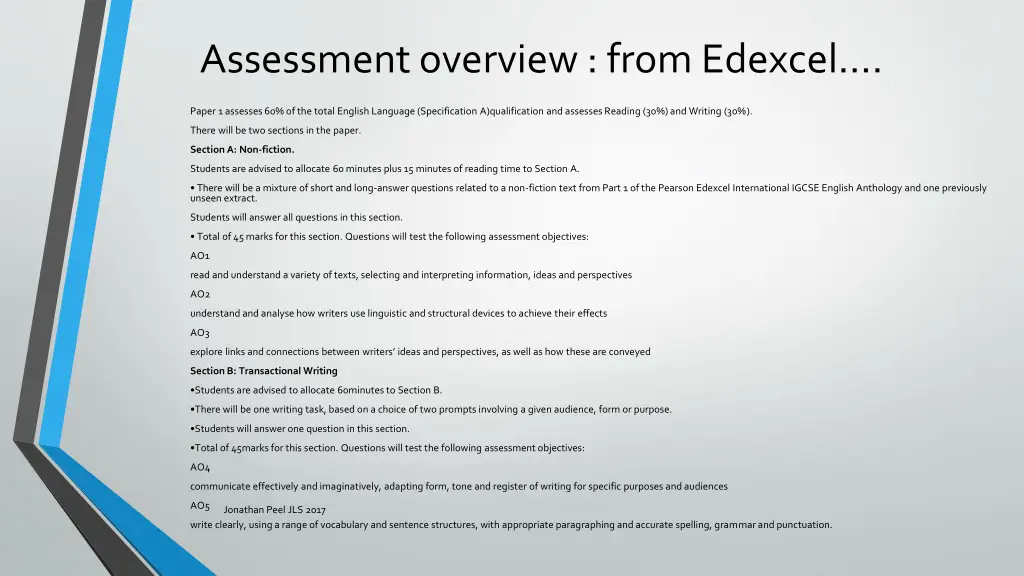 assessment overview from edexcel