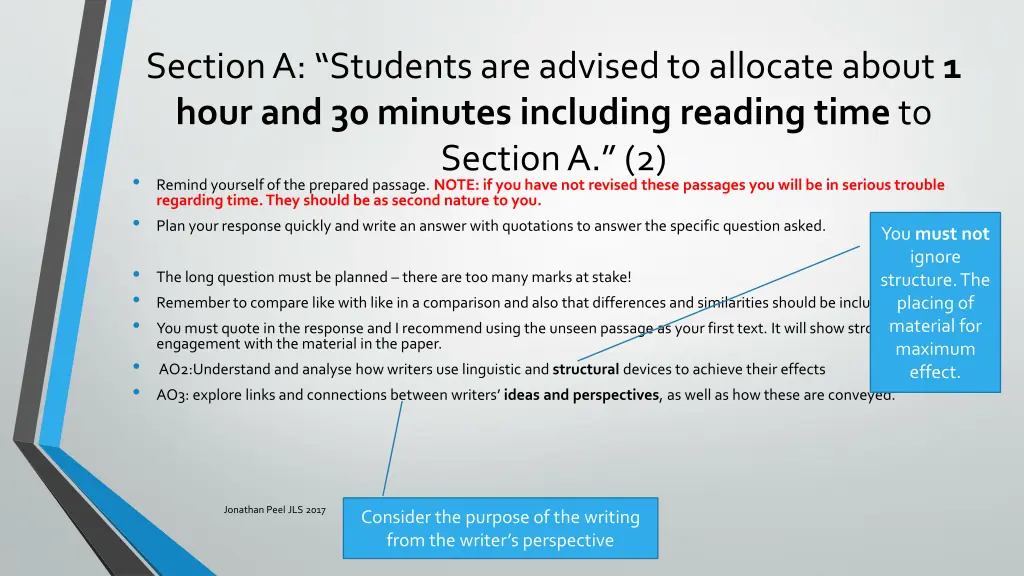 section a students are advised to allocate about 1