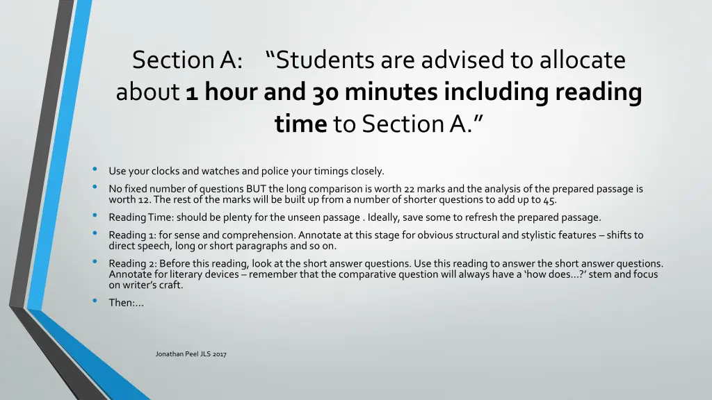 section a students are advised to allocate about
