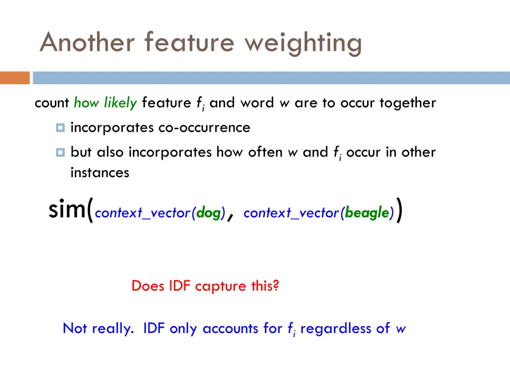 another feature weighting 2