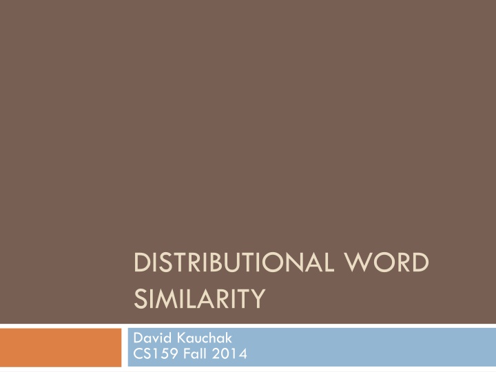 distributional word similarity