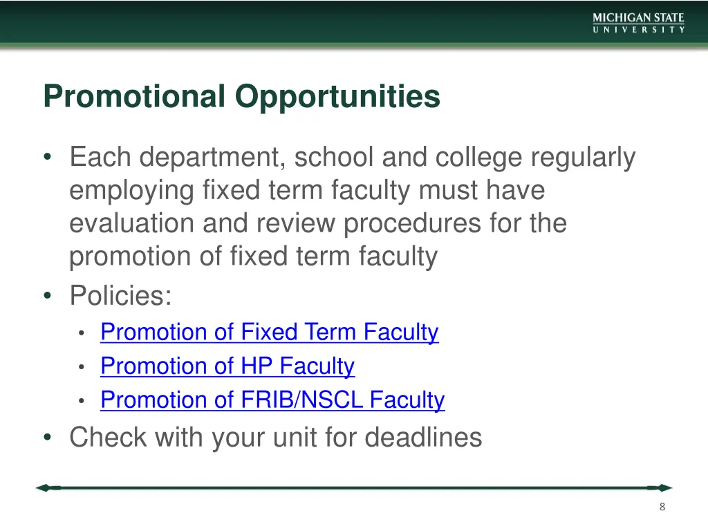 promotional opportunities