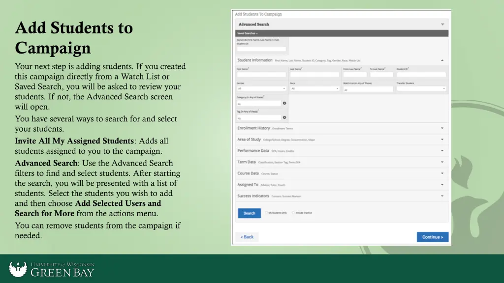 add students to campaign your next step is adding
