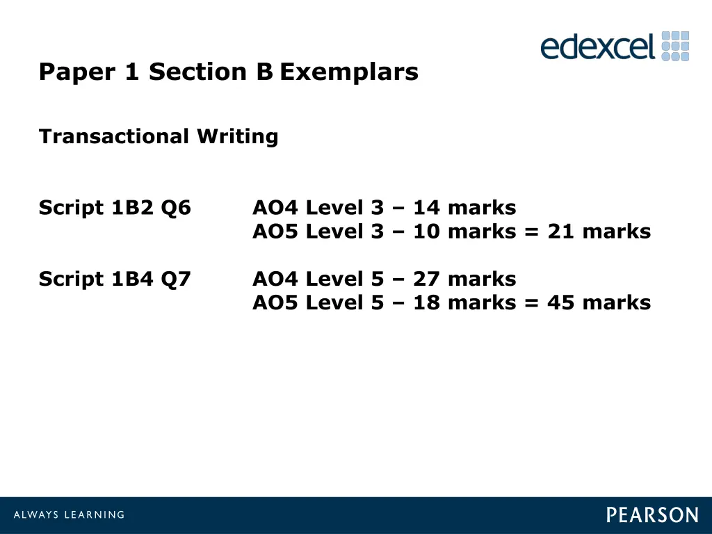 paper 1 section b exemplars