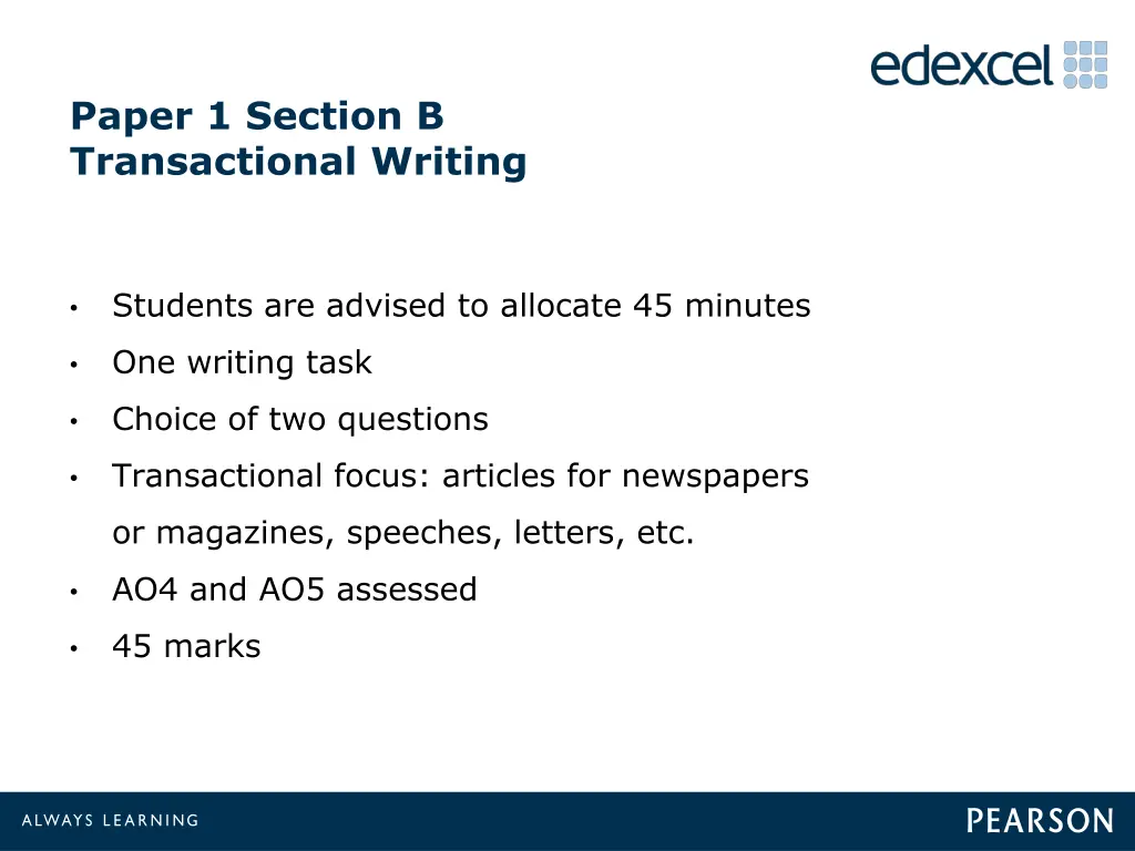 paper 1 section b transactional writing