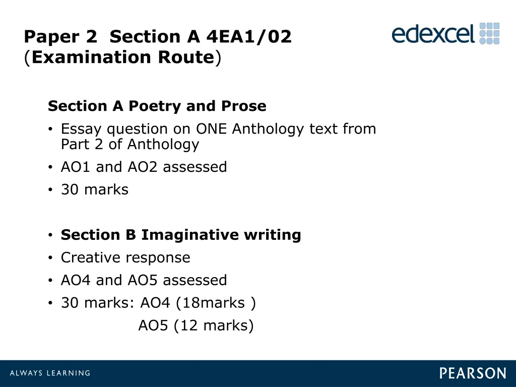 paper 2 section a 4ea1 02 examination route