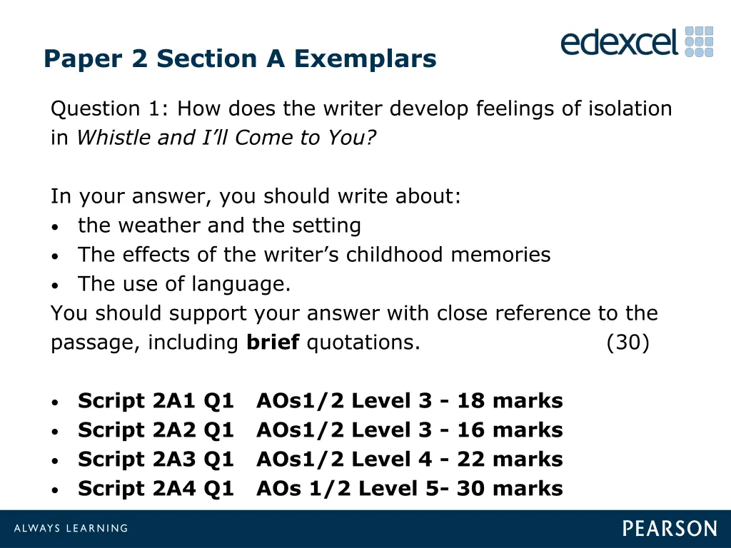 paper 2 section a exemplars