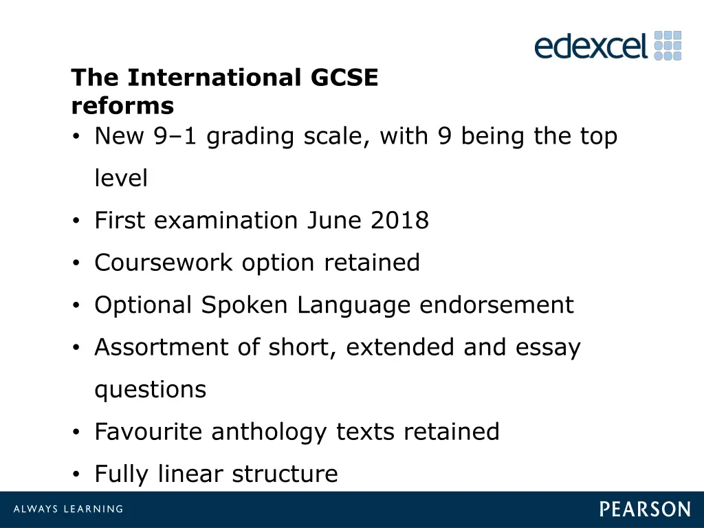 the international gcse reforms