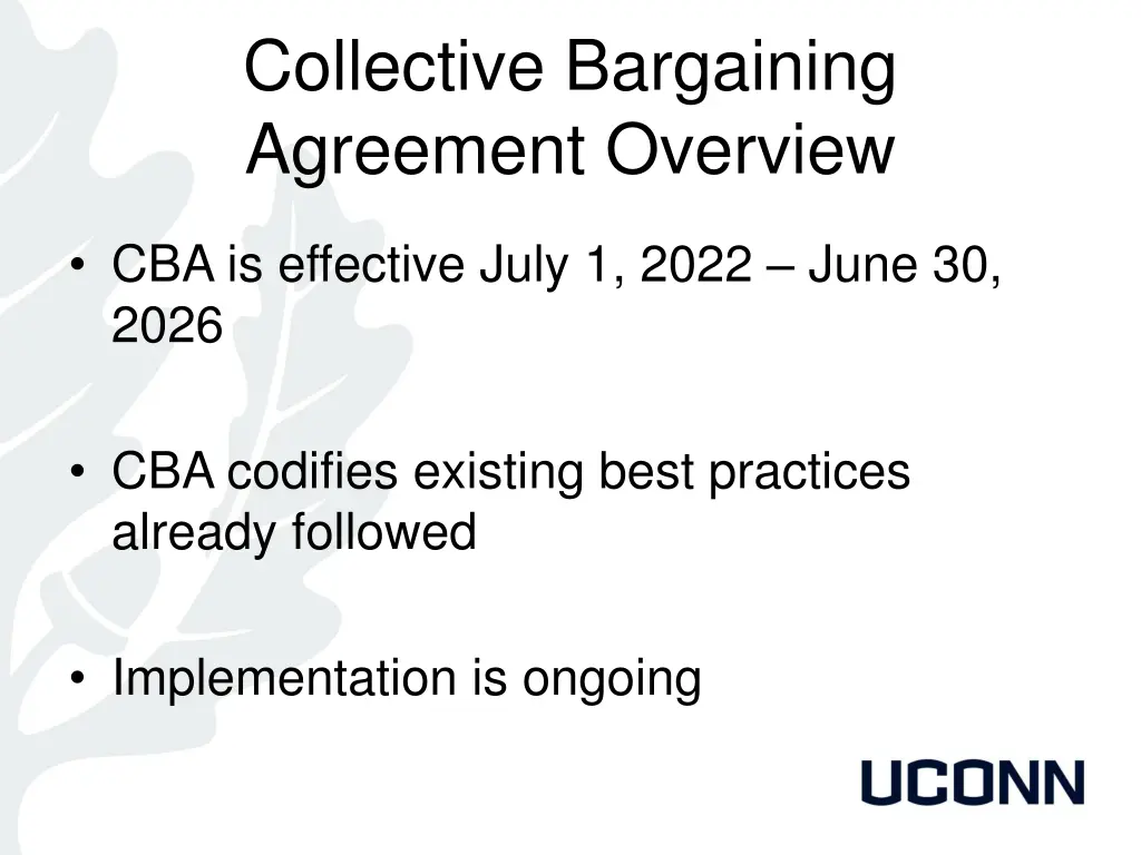 collective bargaining agreement overview 1