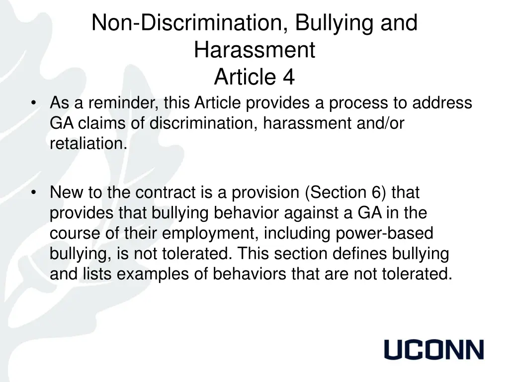non discrimination bullying and harassment