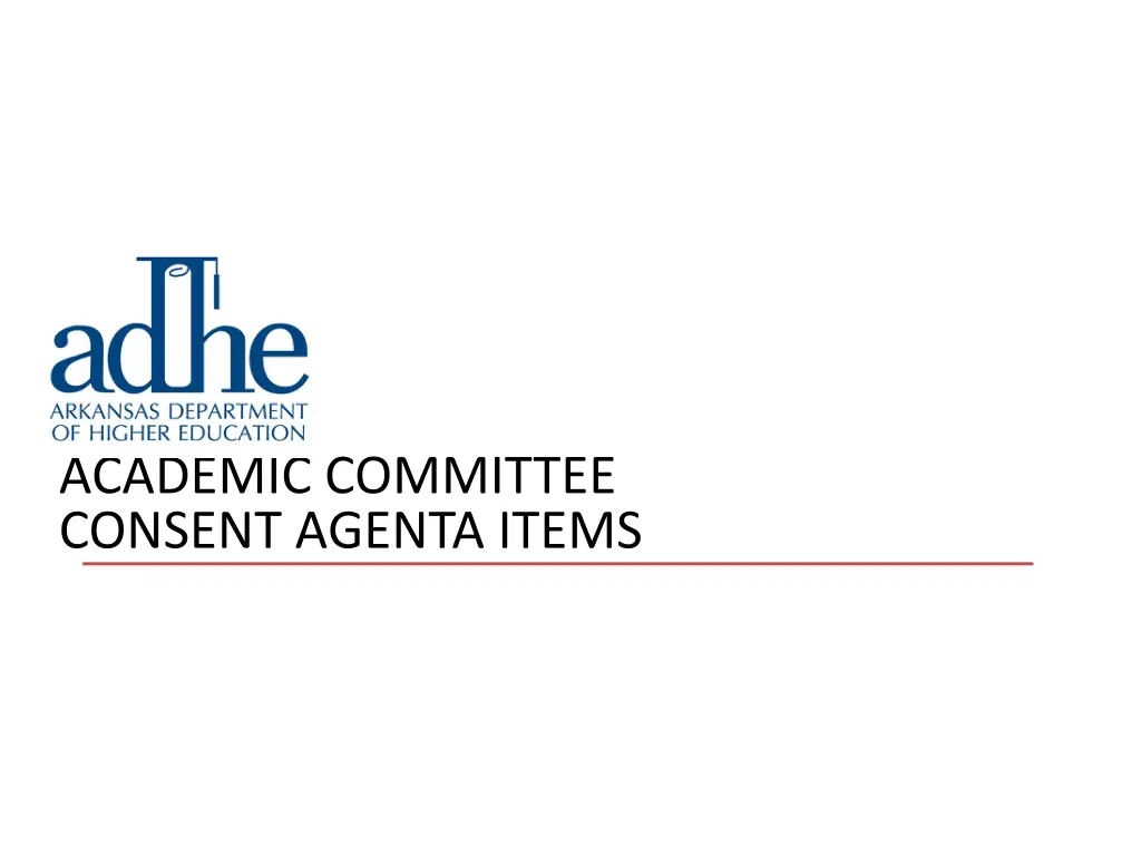 academic committee consent agenta items