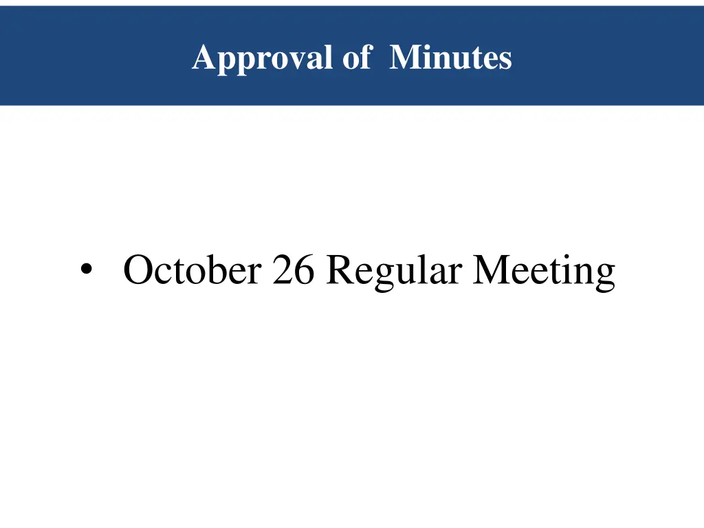 approval of minutes