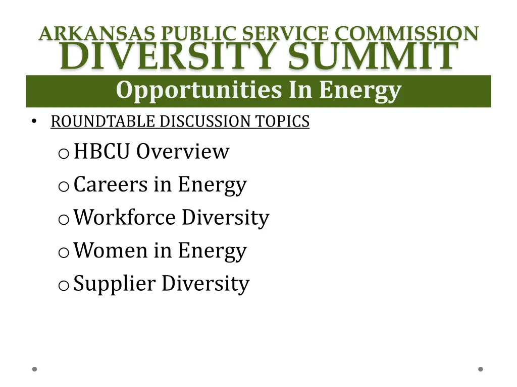 arkansas public service commission diversity 1