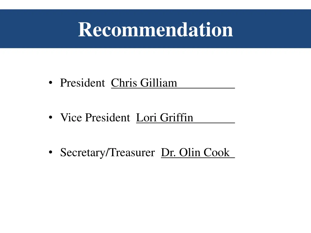 recommendation 1